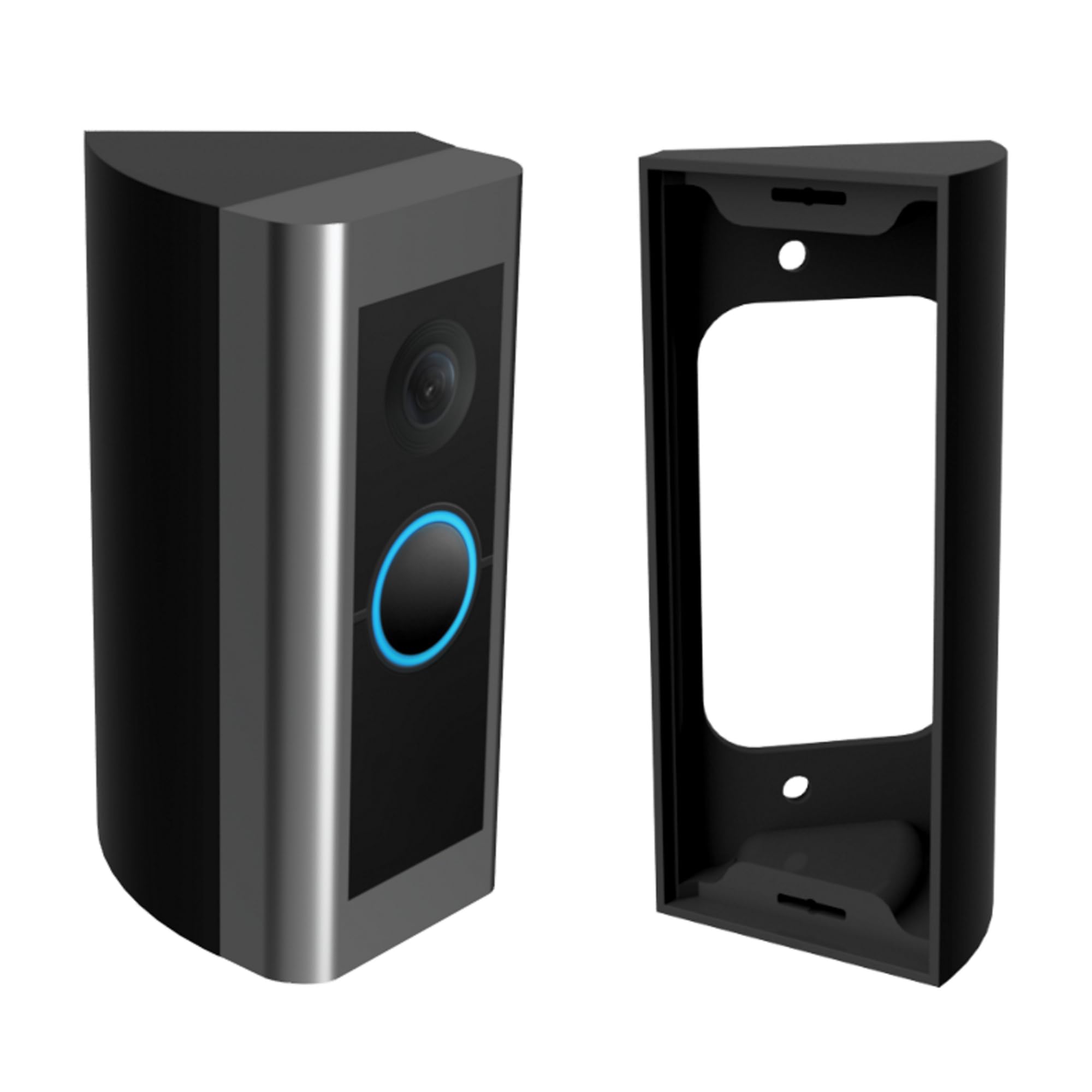 Mars Outpost Angle Mounting Bracket Wedge 45 Degrees for Wired Video Doorbell Pro/Pro2 Slim Strong 45° Corner Tilt Adapter Left/Right Mount Cable Hardwired WiFi Camera Chime Holder Kit Made in UK