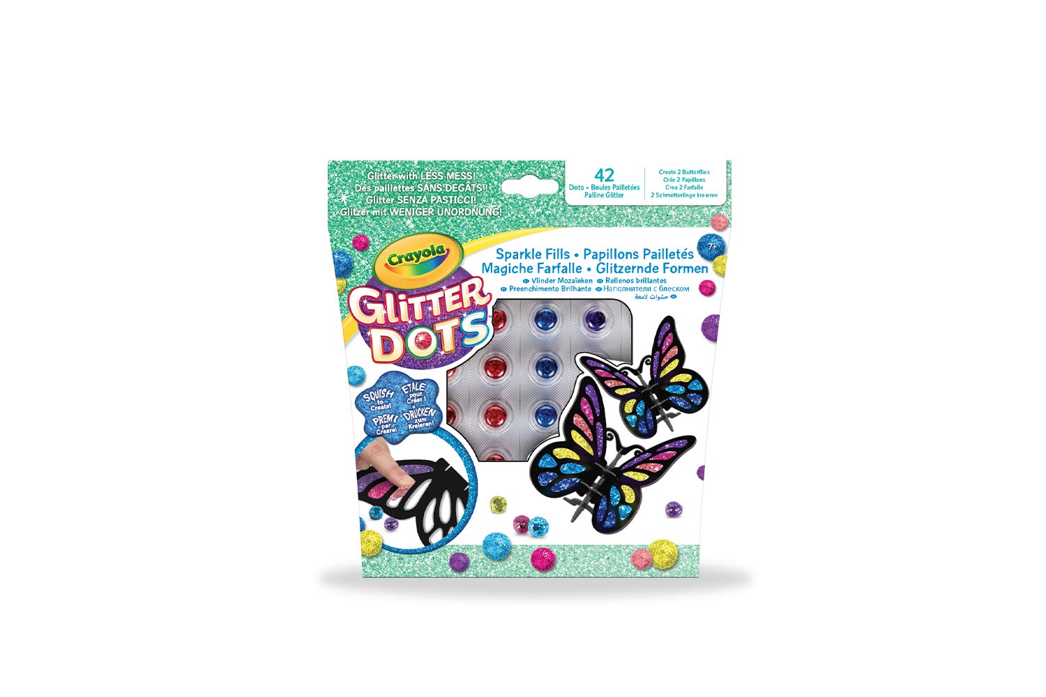 CRAYOLA Glitter Dots Magic Butterflies Set for Making Sparkling Mosaic Modelling Glitter Craft and Gift Idea 04-1083
