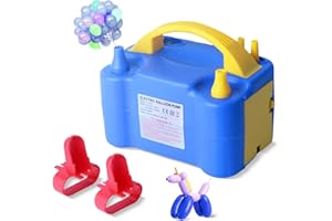 NEW MEETALL Electric Balloon Pump, Portable Electric Balloon Blower 110V 600W Dual Nozzle Balloon Air Pump Balloons Inflator for Decoration, Party,Wedding, Birthday, Graduation, Gifts:2 Balloon Tying Tools