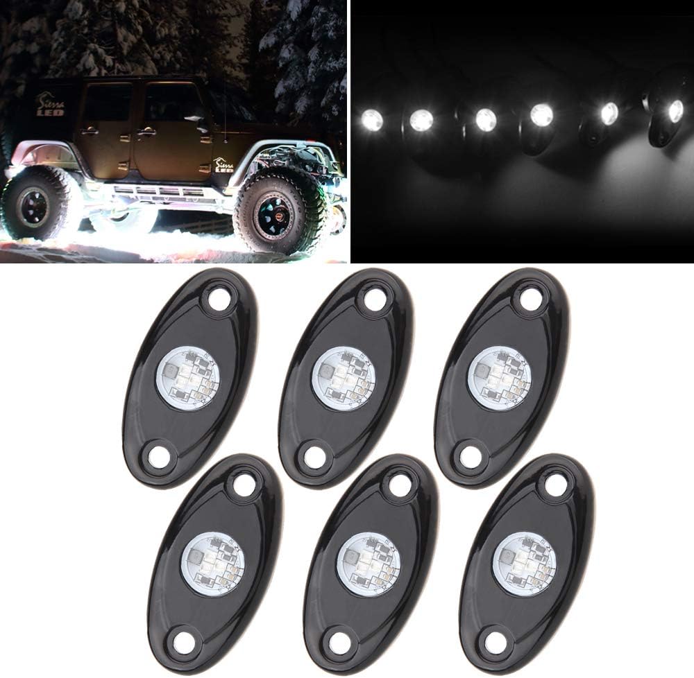 White Rock Lights 6 pods Lights for UTV JEEP Off Road Truck Car ATV SUV