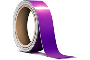 VViViD Ultra Gloss Metallic Purple Air-Release Adhesive Vinyl Pinstripe Tape Roll (1 Inch x 20ft)