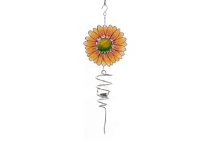GOOSE CREEK 18" Wind Spinner Outdoor Hanging Metal Figurine Spinner for Garden Décor Ornaments,Lawn Yard Patio,Sunflower