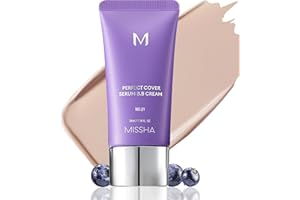 MISSHA M PERFECT COVER SERUM BB CREAM No.21 Light Beige - Light with Cool Undertone, BB Cream by Cardi B Pick, Skin Tint, Tinted Moisturizer, Skin Care Foundation Makeup, Korean Makeup,1.18 Fl oz