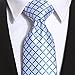 KissTies White Blue Tie 63'' XL Extra Long Ties Diamond Check Necktie