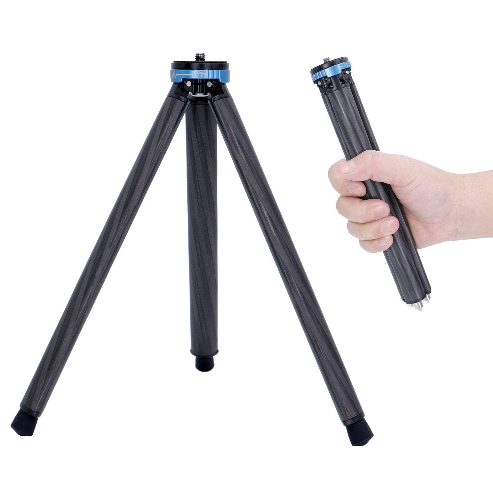 koolehaoda Portable carbon fiber mini tripod,Weighs only100g and loads up to 18 pounds(SM-D18 Mini tripod)