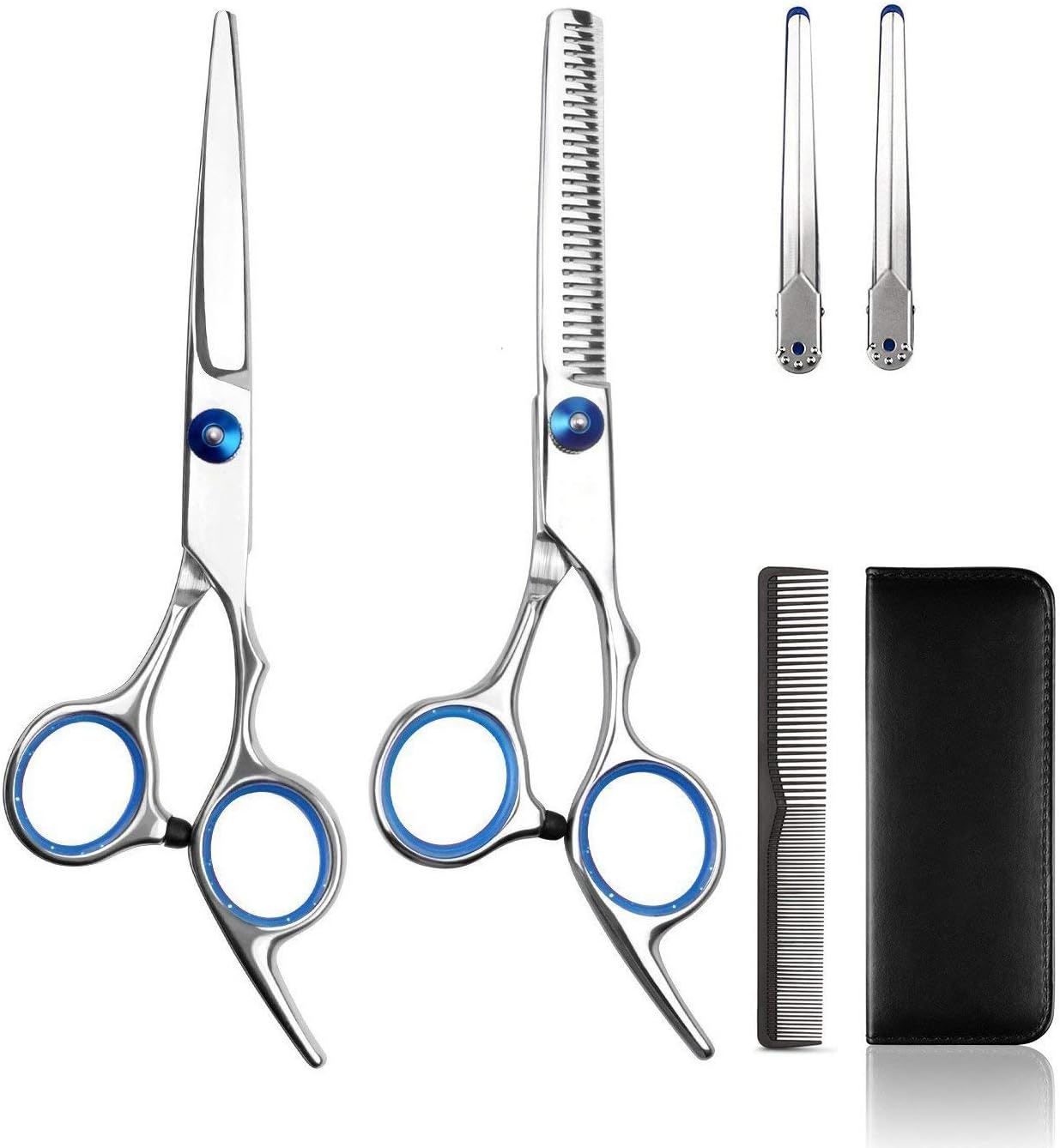 Professional Hair Cutting Scissors Set Haircut Scissors Thinning Shears Multi-Use Haircut Kit Hairdressing Scissors Hair Cutting Shears for Barber Salon Home Hair Shears Women Men Kids