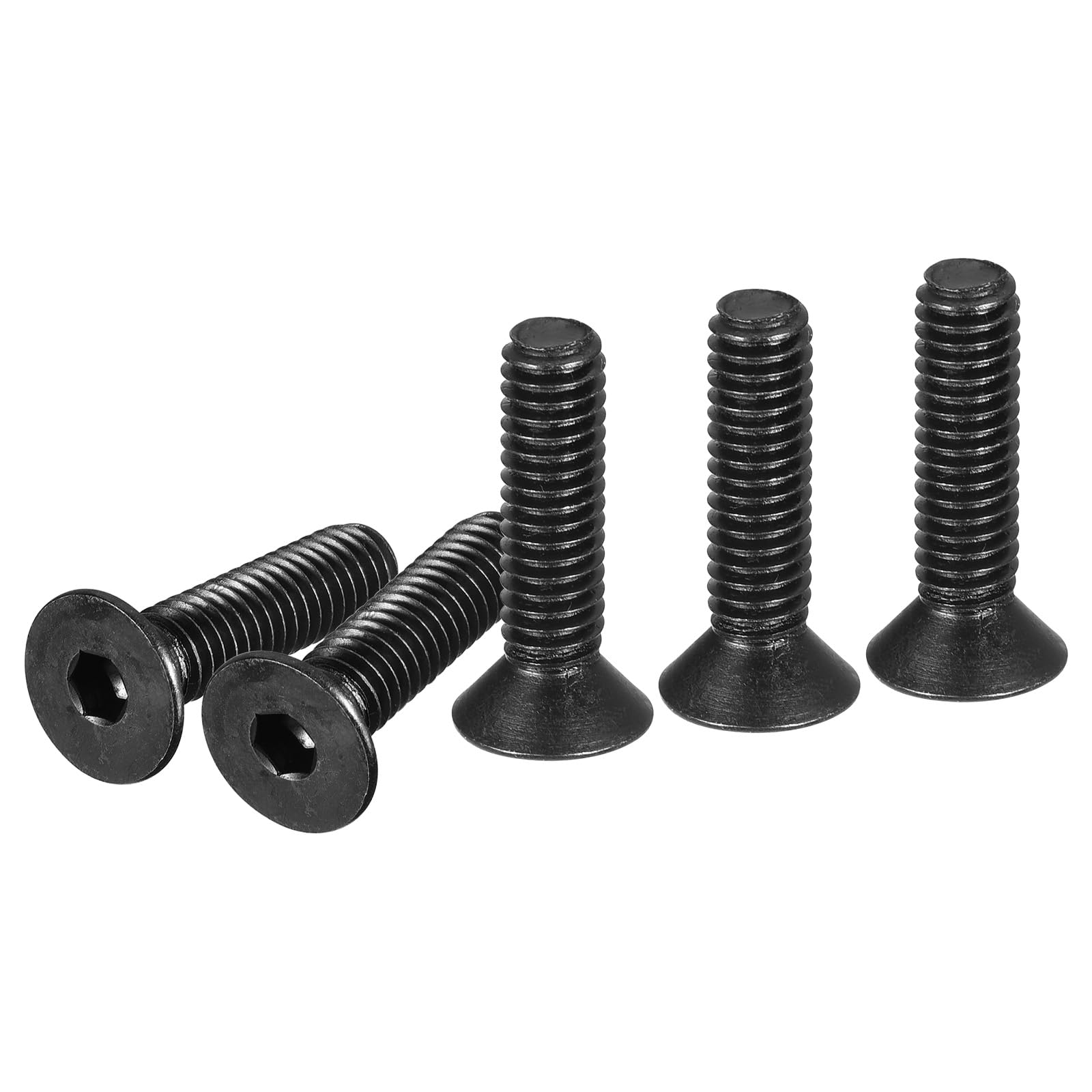 DTGN 5/16-18x1-1/4" Flat Head Socket Cap Screws, 10 Pack Hex Socket Flat Head Screws Carbon Steel Black Oxide, Full Thread, Countersunk Bolts — image 1