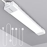 WNSNOU LED Tube Light Fixture with Plug, 1.4FT 1800LM 5000K Utility Shop Light, Linkable Cabinet Light for Garage, Kitchen, Bathroom, Closet, Office - 1.4Ft, Triproof, White