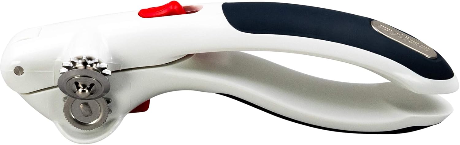 Zyliss - 20362 ZYLISS Lock N' Lift 7" Manual Handheld Can Opener with Locking Mechanism, White/Gray: Kitchen & Dining