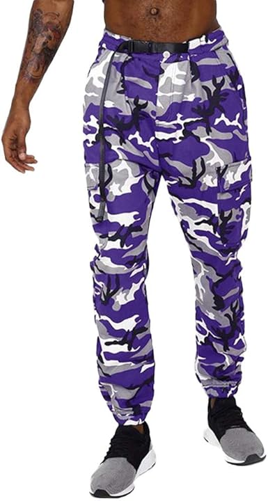 purple cargo pants mens