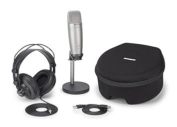 Samson 30-10019 Studioset bestehend aus C01 Kondensatormikrofon, Studiokopförer SR850C, Stativ MD5 und USB Kabel