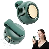 cijikos Small Clip Fan, Portable Silent Mini Bladeless Fan Clip On, 3 Speeds Clip-on Fans for Shirt, Mini Whirlwind Fans for Waist Clips (Green)