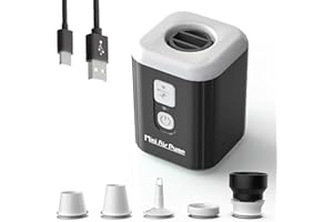 Portable Air Pump for Inflatables，Electric Mini Air Pump for Inflatables Portable with Camping Lantern and 5 Nozzles, Inflate