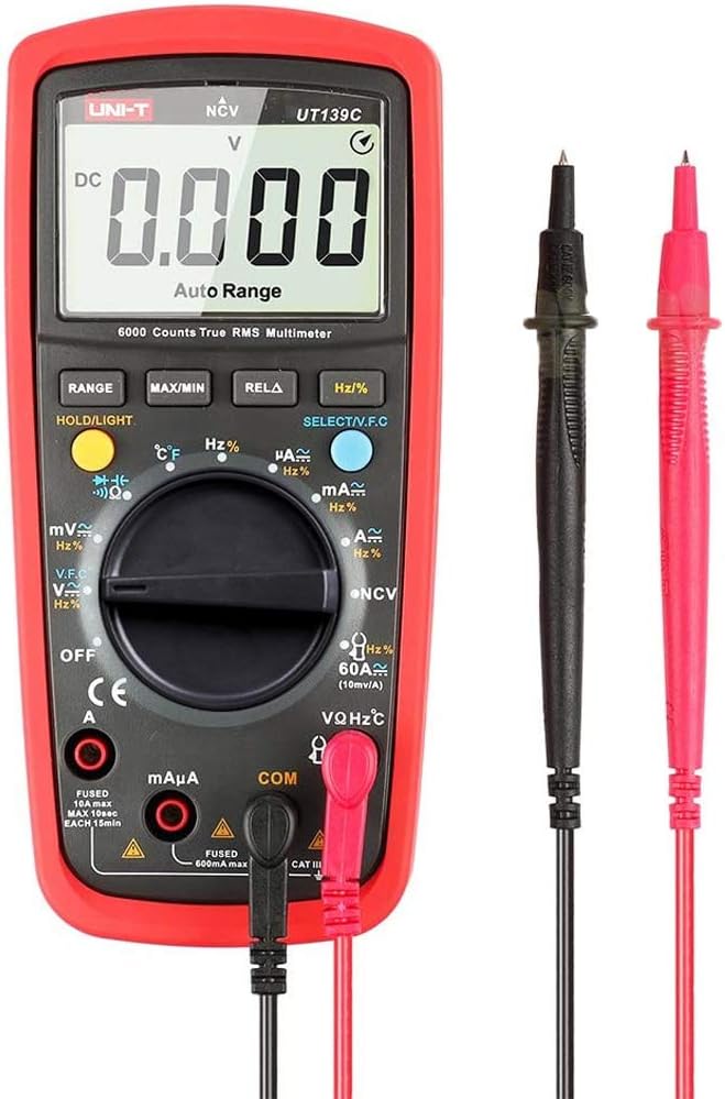 UNI-T UT139C Digital Multimeter AD/DC Voltage Current Tester with Resistance Capacitance NCV Test and Temperature Measurement