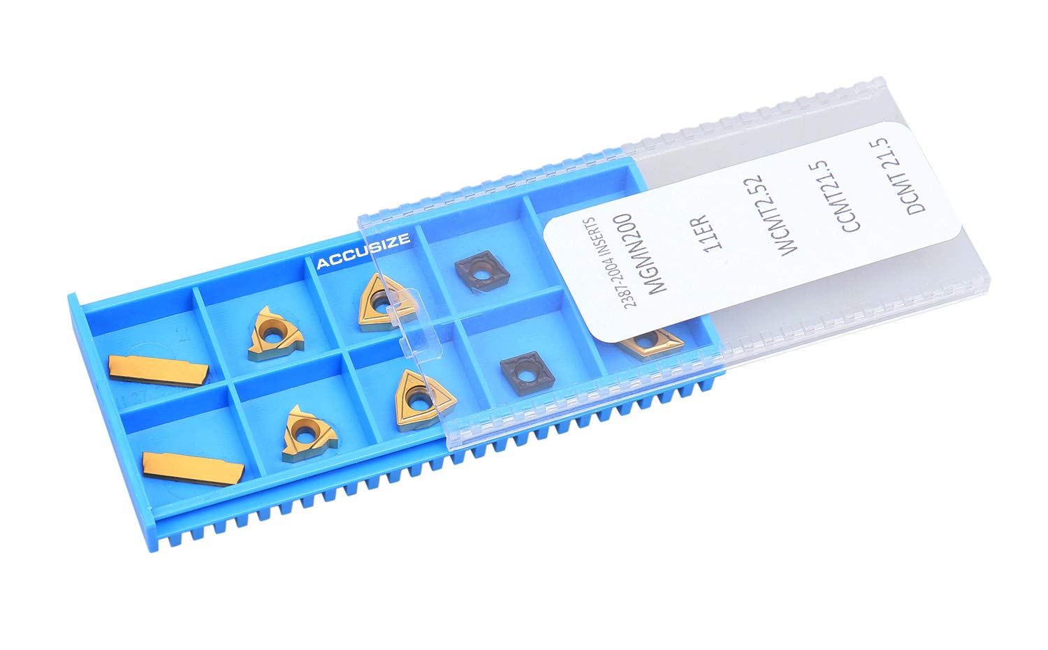 Accusize Industrial Tools 2 Pc of Each Kind of Carbide Inserts for 2387-2004, CVD Coated and Tin Coated, Total 10 Pieces, 2387-2004inserts