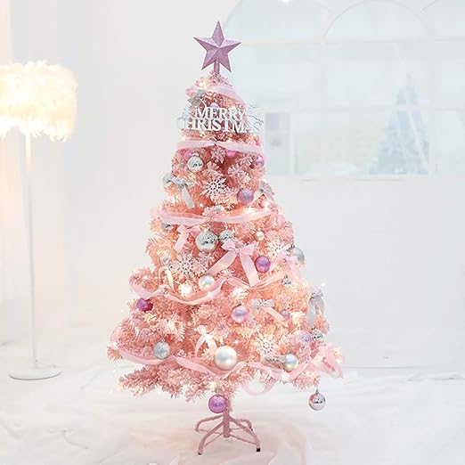 Seeinglooking Pink Christmas Tree With Led Lights