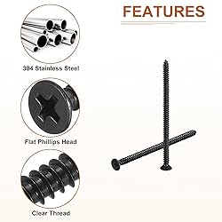 DTGN 100Pcs #10x3-1/2" Flat Head Wood Screws, 304