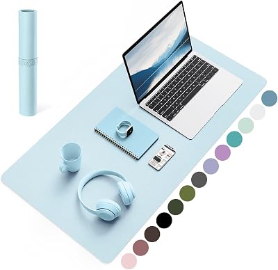 YSAGi Non-Slip Desk Pad 80x40 cm Waterproof PVC Leather Large Mouse Pad Light