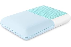 EGOHOME Cooling Gel Memory Foam Pillow - Reversible Cooling Cover, Neck Support for Side, Back and Stomach Sleepers, Removable & Machine Washable, All-Season Comfort, Standard Size, Blue