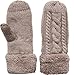 KMystic Plush Lined Cuffed Winter Knit Mittens (Khaki), One Size
