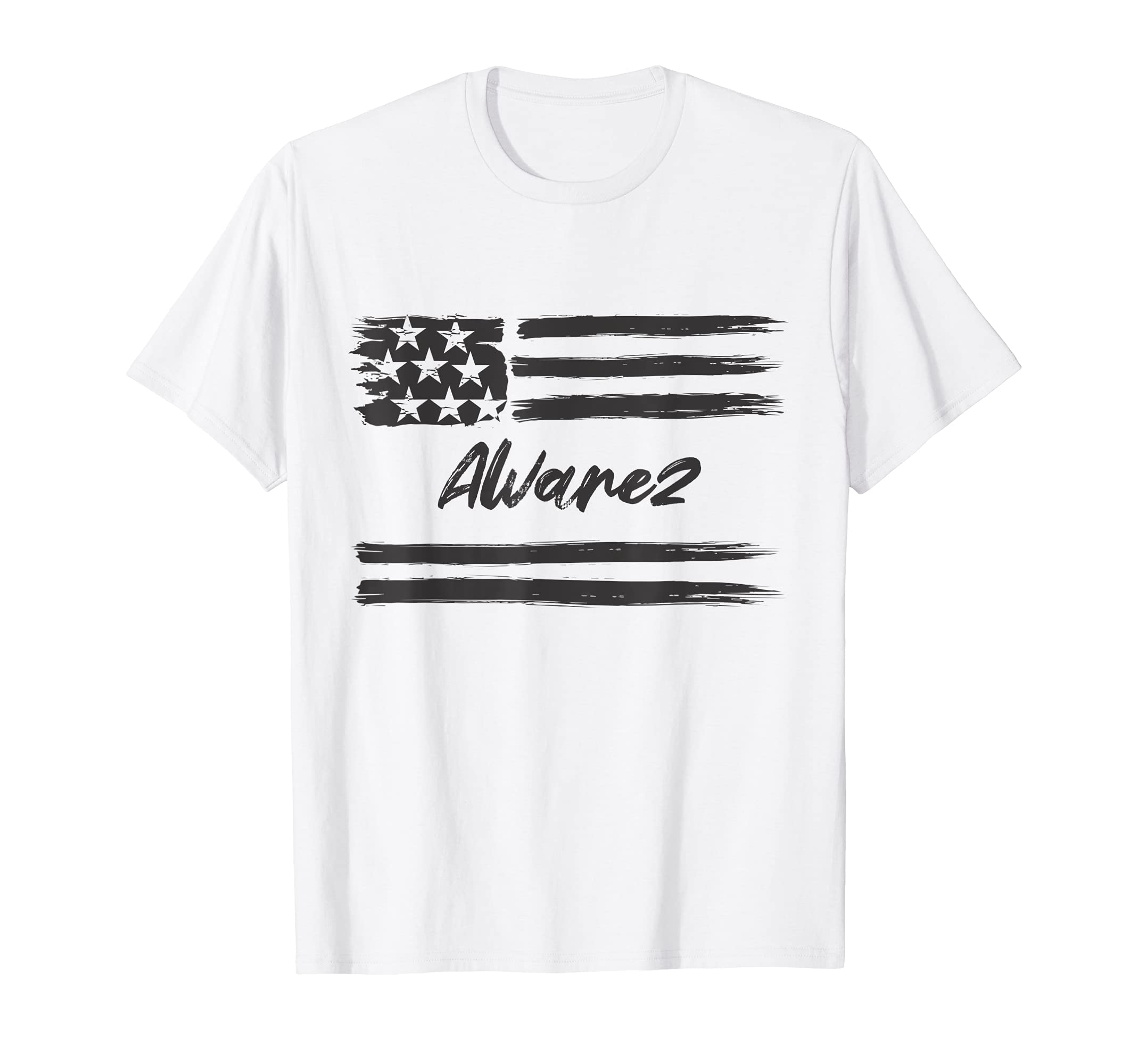 Alvarez - Personalized Name, Stars and Stripes USA Flag T-Shirt