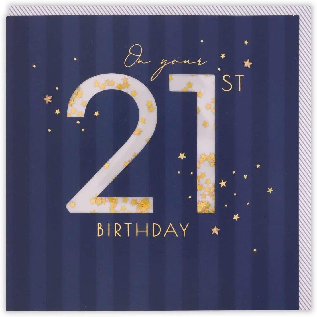 Clintons: 21st Shake 'N' Vac, 21st Milestone Birthday Greetings Card, 159x159mm, multi-color