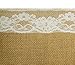 COTTON CRAFT Jute Table Runner - 2 Pack Natural Burlap White Lace Trim XL Tablerunners - Harvest Autumn Fall Thanksgiving Holiday Christmas Festive Party Farmhouse Dining Kitchen Tabletop -12x108 in