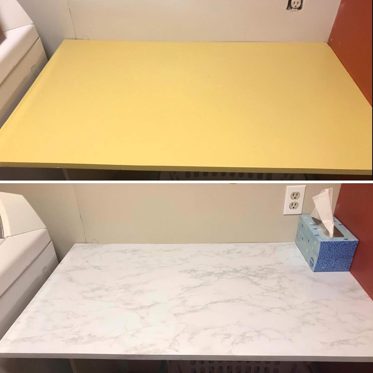 Hode Marble Sticky Back Plastic 40cm X 3m Granite White Grey Vinyl Wrap Contact Paper Self Adhesive Wallpaper Waterproof PVC Roll for Kitchen Countertop Furniture Easy to Remove - Image 3