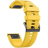 ANCOOL for Fenix 7X/Fenix 6X/Fenix 5X/Fenix 8 51mm Watch Band 26mm Quickfit Bands Compatible with Fenix 6X Pro/7X Pro/5X Plus/3/Descent MK 2/2i/MK 3 51mm Smartwatch(Yellow)