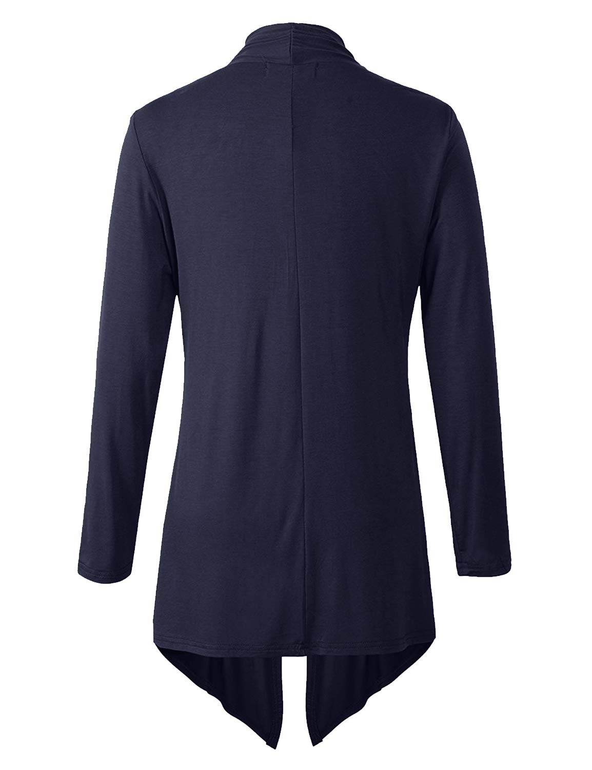 Eanklosco Women Open Front Cardigan Plus Size Drape Long Sleeve Coat (Navy Blue, XL)