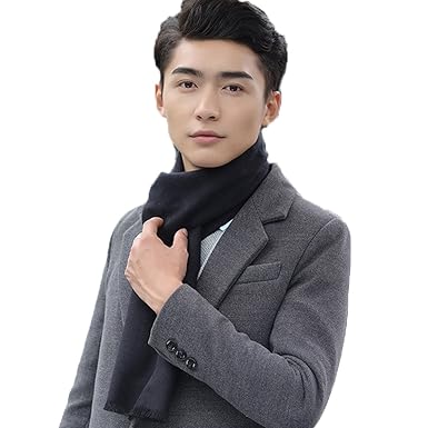 Amazon マフラー メンズ 無地 定番 防寒 厚手 大判 スカーフ 柔らか