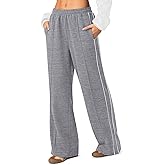 LASLULU Womens Wide Leg Sweatpants Baggy Straight Leg Sweatpants Y2K Dance Pants Gym Athletic Sweat Pants Joggers