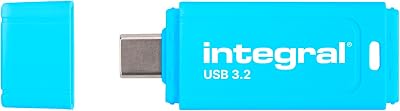 Integral Neon-C 64GB USB 3.2 Gen 1 Type-C Flash Drive Neon Blue
