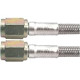 Allstar Performance AN Hose Assembly, 18 in Long, 3 AN Hose, 3 AN Straight Female to 3 AN Straight Female, Braided Stainless, PTFE Lined, Each