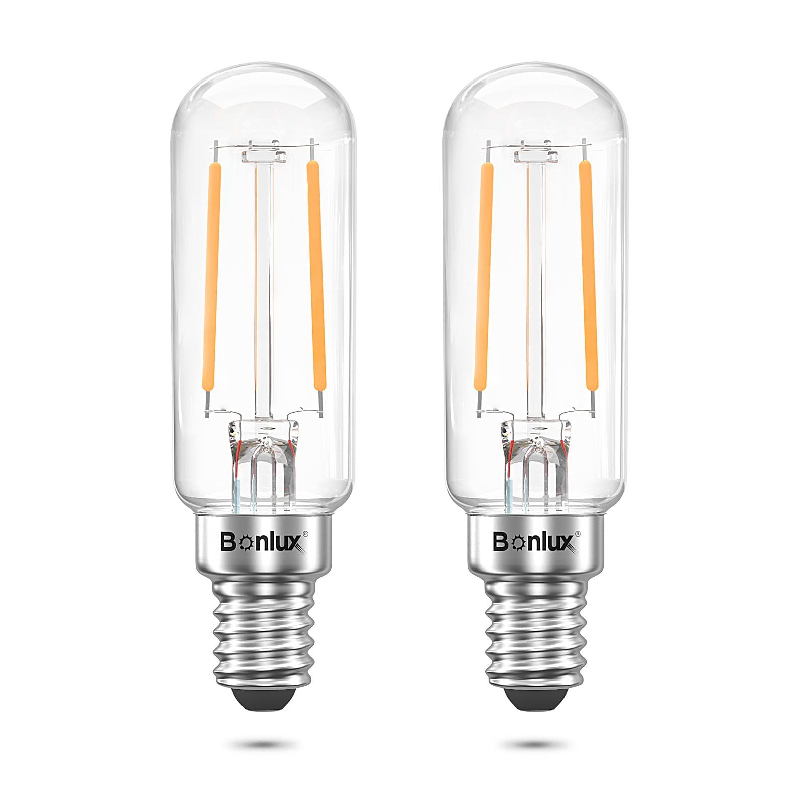 Bonlux 4W LED Cooker Hood Light Bulb, Extractor Fan Bulb, Oven Hood Bulbs 40W Hob Bulbs Replacement T25 Tubular Filament SES Small Screw Cooker Hood Oven Appliance Lamp, Warm White 2700K (2-Pack)