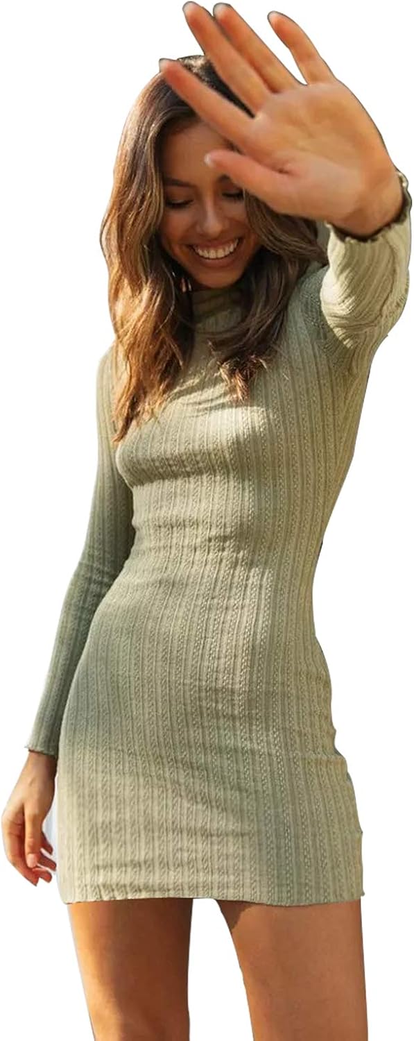 Mingriya Sweater Dresses for Women Long Sleeve Knitted Lightweight Sweater Dress: Amazon.ca 
