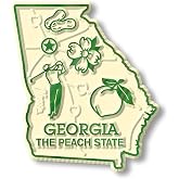 Georgia Small State Magnet by Classic Magnets, 1.8" x 2.1", Collectible 3D Rubber Vintage-Style Souvenirs and Gifts Made in the USA
