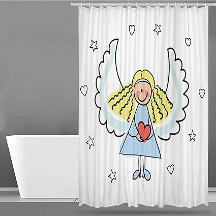 Amazon Com Vividx Fabric Shower Curtain Xmas Cute Little Girl