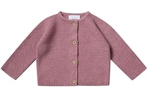 Stellou & friends 100% Cotton Baby Cardigan, Long Sleeve Knit Sweater for Kids, Unisex Tops for Infant, for Children 0-6 Yrs