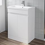 Artis 600mm White Gloss Bathroom Vanity Unit With Ceramic Basin view 4