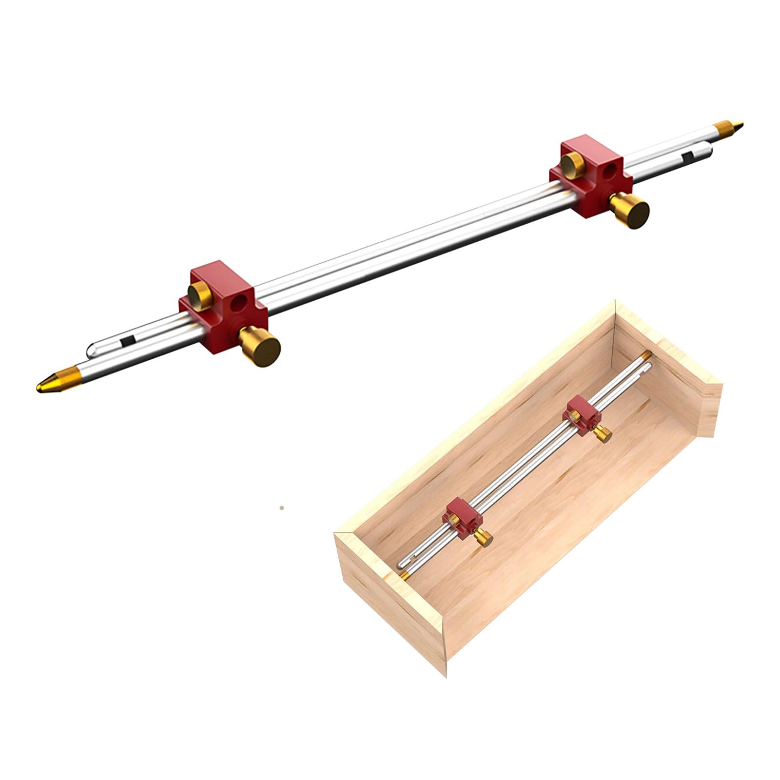 Woodworking Scribing Circle Ruler, 3 in 1 Modular Bar Gauge Bar Clamping Drawing Circular Tool, Positioning Compass Tool for Inside Corner Outside Measurements