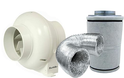 110 M3 Hr Complete Hydroponic Fan Kit Uk Plug Perfect For Tents
