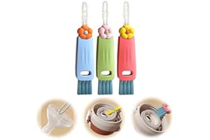 LIMVESO 3 in 1 Cup Lid Cleaning Brush, 2025 New Cup Lid Cleaner with Brush, Multifunctional Portable Crevice Cleaning Brush Set for Baby Bottle Gap Tight Spaces, Home Kitchen Cleaning Tools (Mix)