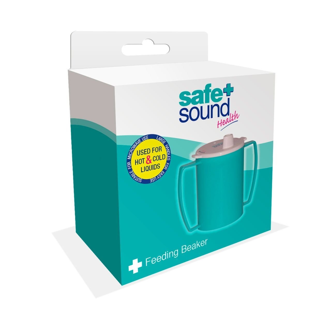 Safe + Sound Adult Care Feeding Beaker for Hot and Cold Drinks, White