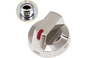 APPLIANCEMATE Romalon DG64-00473A Stove Knob Range Burner Dial Knob with Metal Ring Compatible with Samsung Range Oven NX58F5700WS NX58H5600SS NX58H5650WS Replaces 3447565 AP5917439 PS9606608 EAP9606608