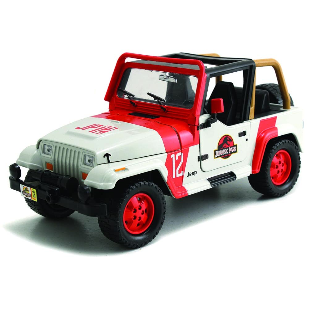 Jada Toys – 97806wor – Jeep Wrangler – Jurassic World 2015 – Scale 1/24 – White/Orange
