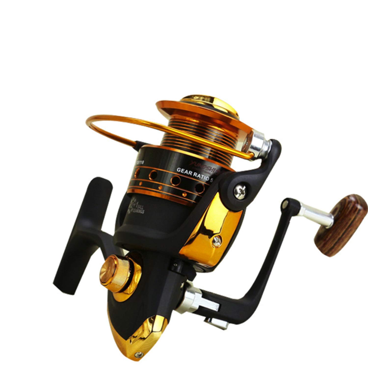 Gapless スピニングフィッシングリール 12 1 超激得sale 5 2 1 7000 高速超軽量スムーズ強力メタルスピニングリール 淡水海水バス釣り用 B07jp4zgfc ゴールド