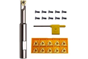 RHFGYY 5/8 inch HSMT16-16K16 Right Hand Internal Threading Boring Bar with 10pcs 16IR AG60 Carbide Inserts + 10pcs Replacemen