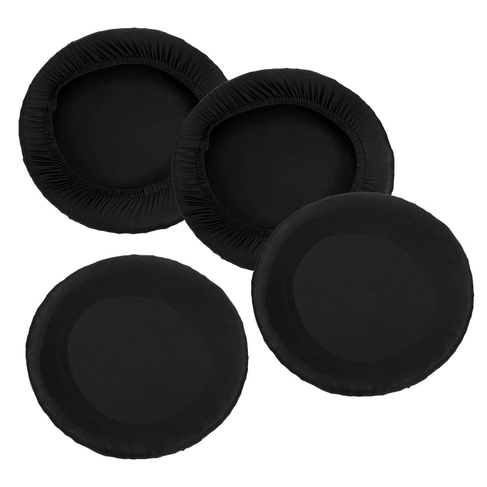 PATIKIL 9.5" Round Bar Stool Cover, 4 Pack Washable Elastic Stool Cover for Diameter 11"-13" Chair, Black