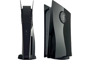 Faceplate for PS5 with Cooling Vents DOBEWINGDELOU Glossy Face Plate for PS5 Disc Edition Console Cover Replacement Side Plate Shell Dustproof Accessories ABS Case Electroplating Black